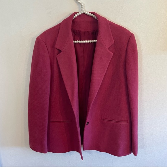 Stanley Blacker fuchsia colored 2 button blazer size 12 - Picture 6 of 11